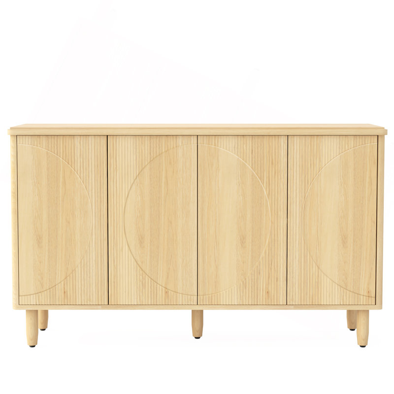 Buffet 59,74 "moderne en noyer avec rangement, Noyer