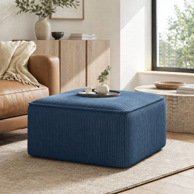 Repose-pieds carré multifonctionnel rembourré avec repose-pieds et table d'appoint, siège rembourré confortable avec construction robuste, s'adapte aux décors minimalistes modernes et contemporains