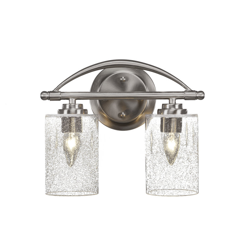 Éclairage pour meuble-lavabo 2 lumières Albreda, Bulle transparente, Granite noir