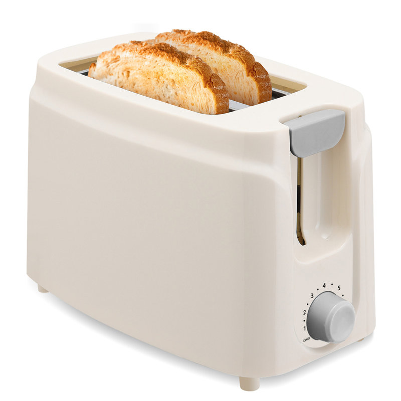 2 Slice Stainless Steel Toaster, LCD Display, Touch Button, 1.13" Wide Slot, Beige