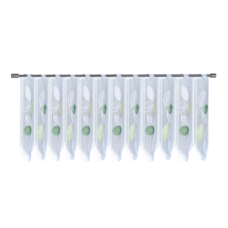 Asotin Floral Scalloped Cafe Curtain, 45 cm H x 80 cm W