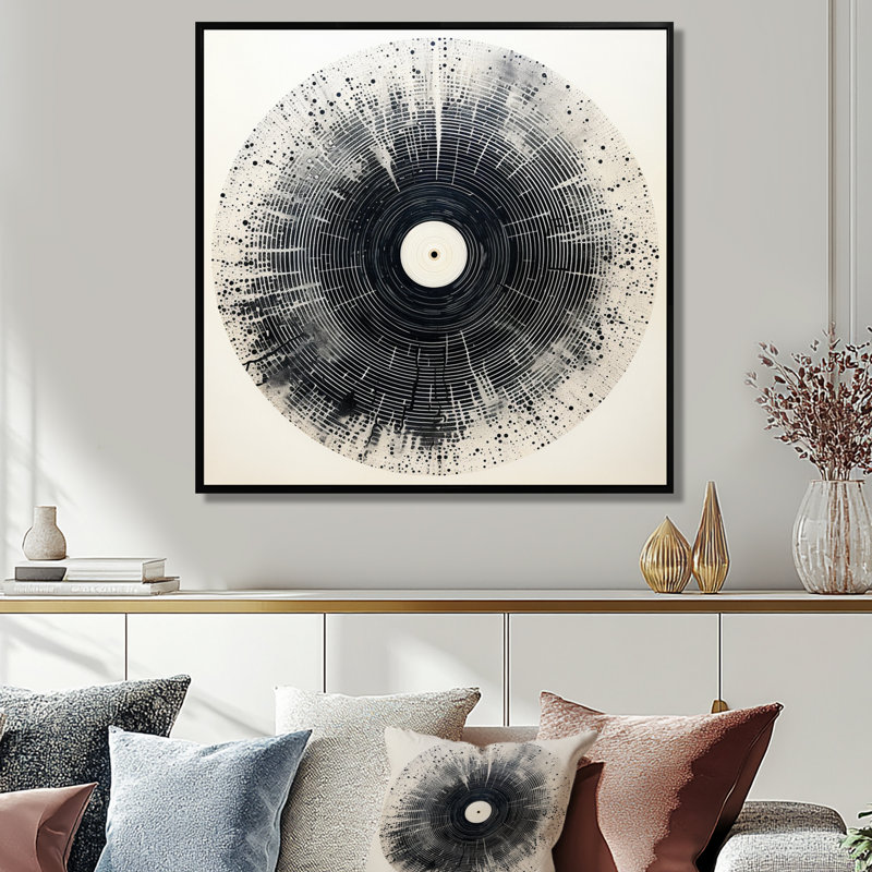 Vinyle disque vinyle Serenade III, Cadre flottant noir, 44" H x 44" W