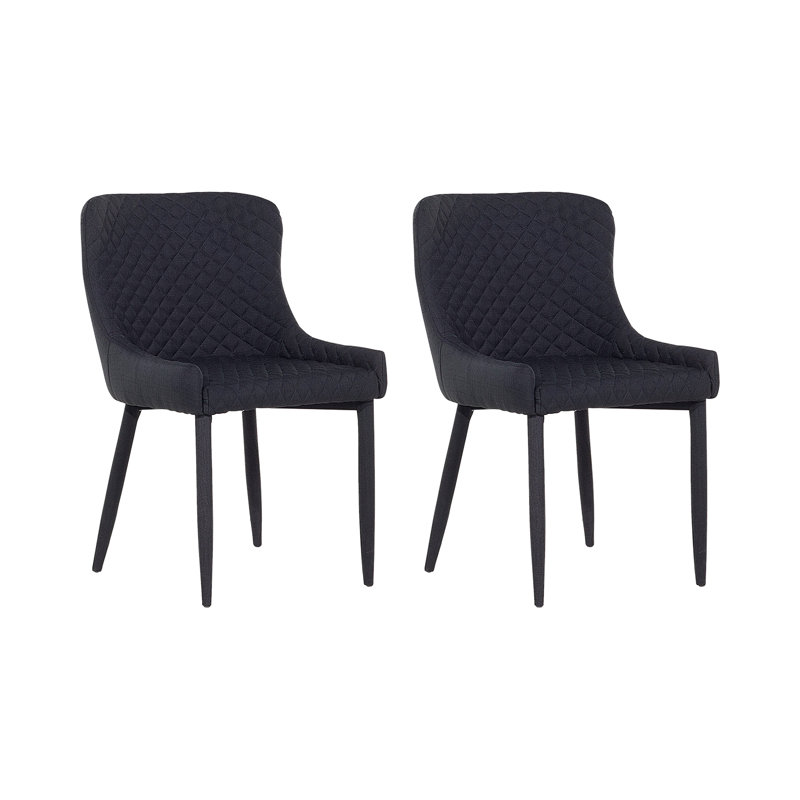 Craighead 41cm H Upholstered Side Chair in Grey, Black