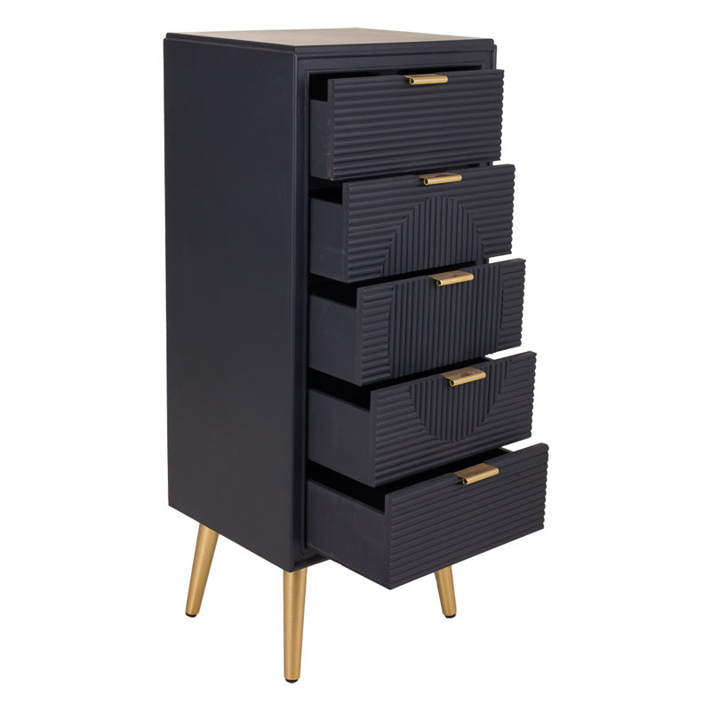 Schick 5 Drawer Bedside Table