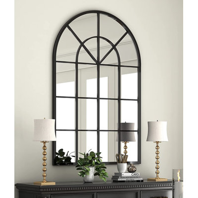 Jamori Metal Framed Window Pane Wall Mirror Accent Decorative Mirror Detachable Separable