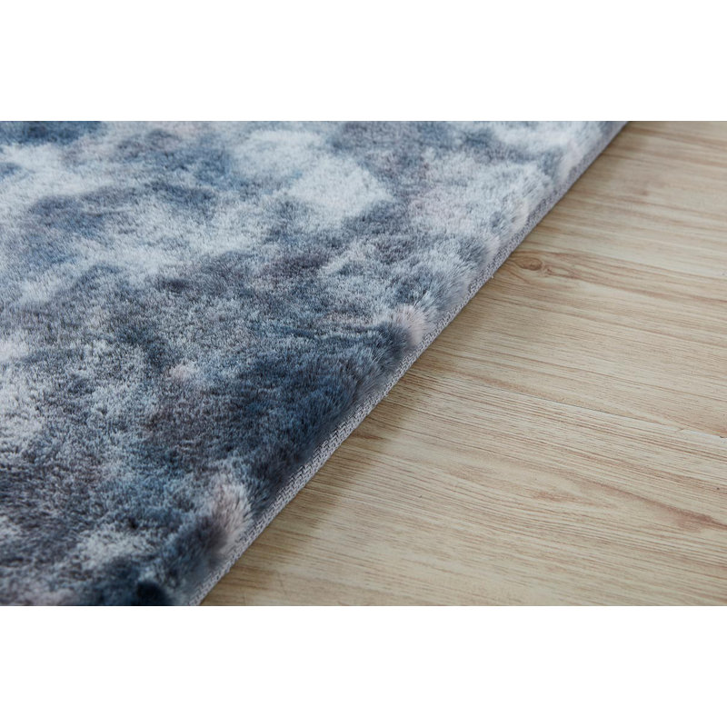 Luxury Chinchilla Faux Fur Rectangular Area Rug