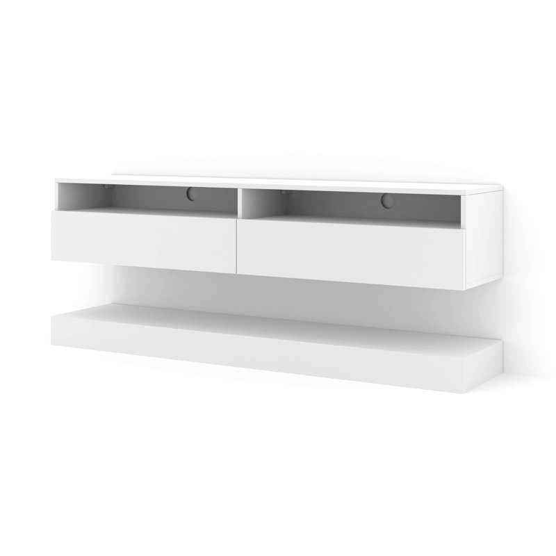 Donan Floating TV Stand for TVs up to 65", White Matt