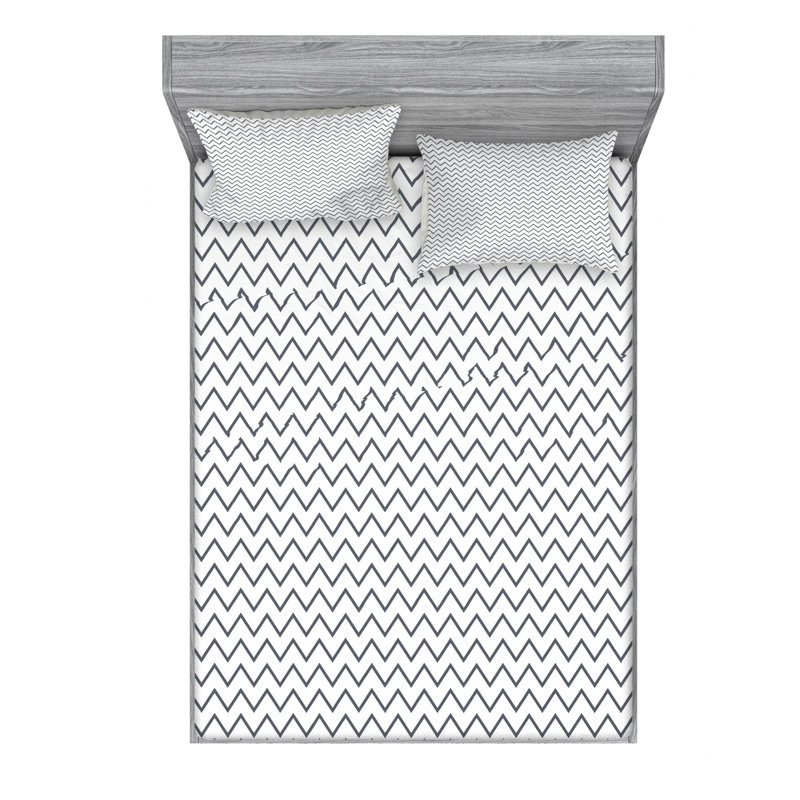 Ensemble de draps Angled Stripes, Ensemble de drap pour grand lit avec drap-housse