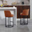 Ensemble de 2 tabourets de bar à hauteur de comptoir, tabourets de bar moderne avec dossier, tabourets de bar rembourrés en lin pour îlot de cuisine-130095767