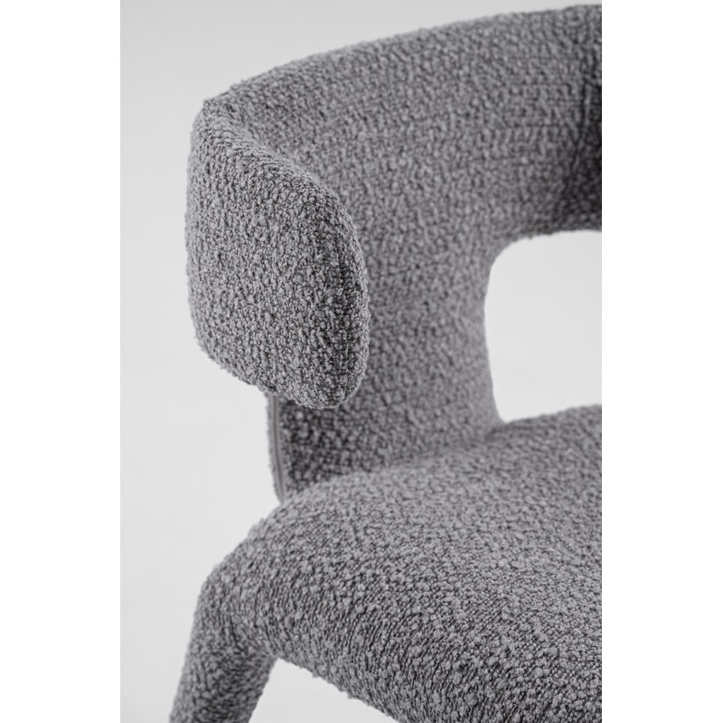 Chaise avec accoudoirs à oreilles Margart, Gris moyen