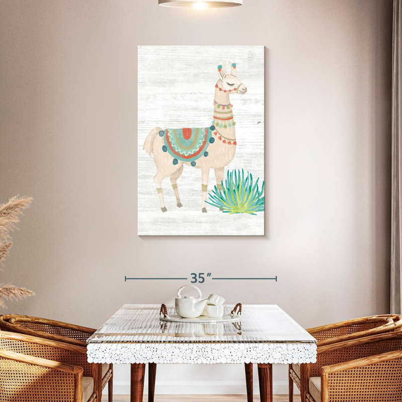 Brampt Lovely Llamas Green, 45" H x 30" W
