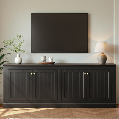72" W Large Farmhouse Sideboard Buffet Cabinet With Barn Doors & Adjustable Shelves