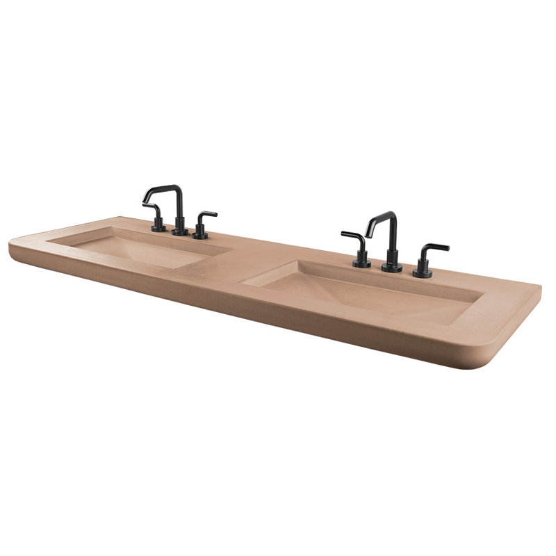 Newterra Double Bathroom Vanity Top with Sink, Widespread, Clay