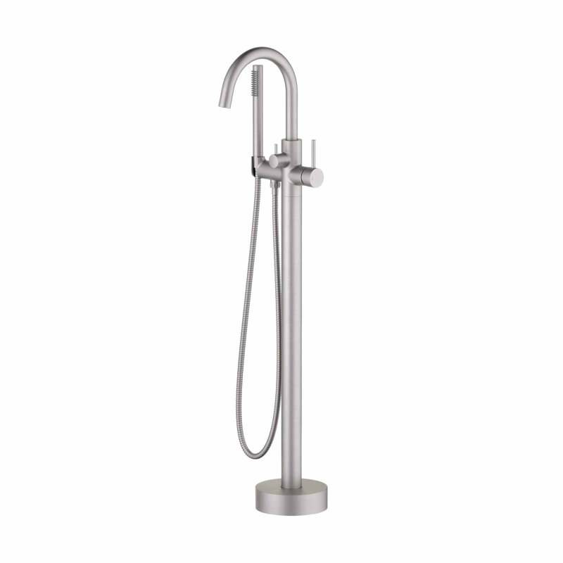 Circular Single Handle Tub Faucet, Brushed Nickel
