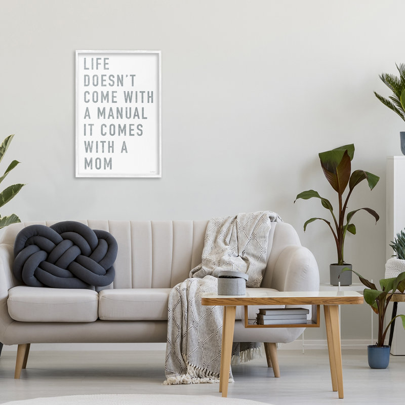 «Life Manual Is Mom», giclée par Elizabeth Tyndall, H 24 po x l 16 po, Giclée encadrée blanc bord de mer