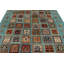 Tapis tribal turc 7 x 7 po bleu et multicolore