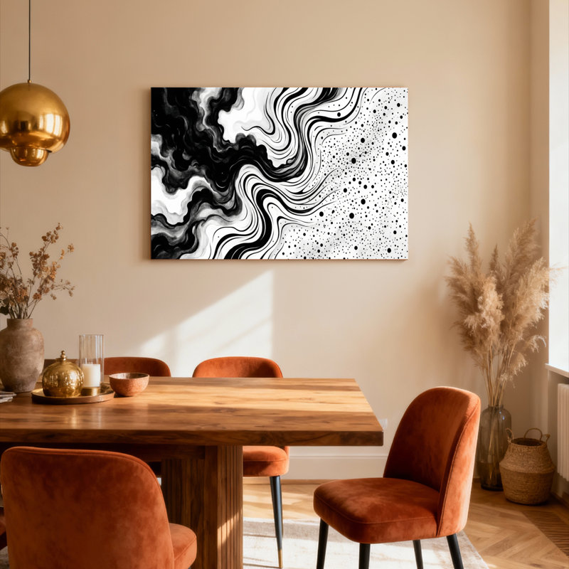 Ensemble de 1 tableau sur toile à motif marbré abstrait, H 12 po x l 18 po