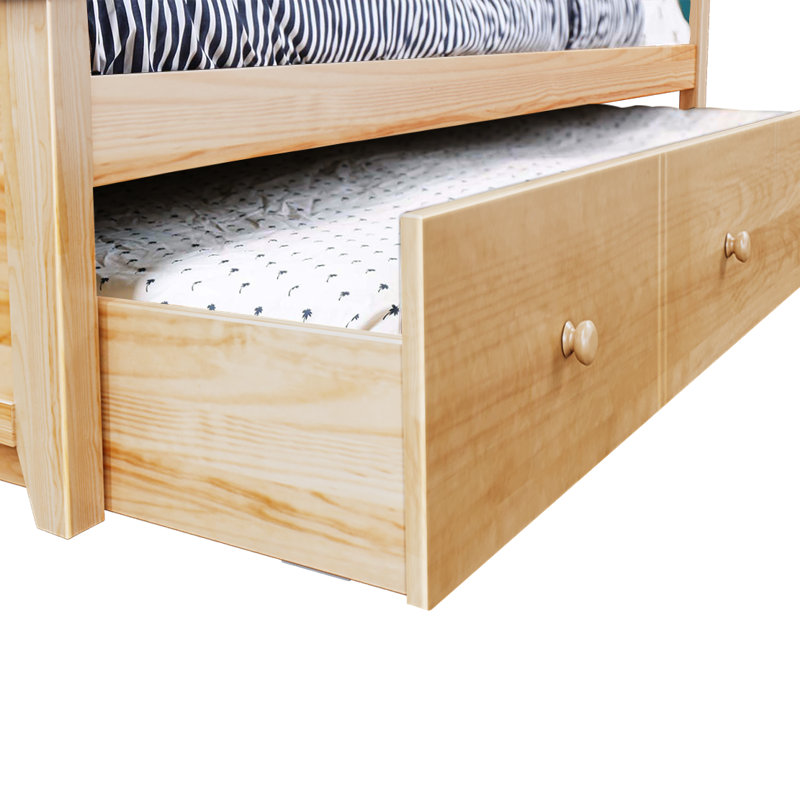 Solid Wood Mate's and Captain's Bed with Trundle by Red Barrel Studio®, Full, Pecan