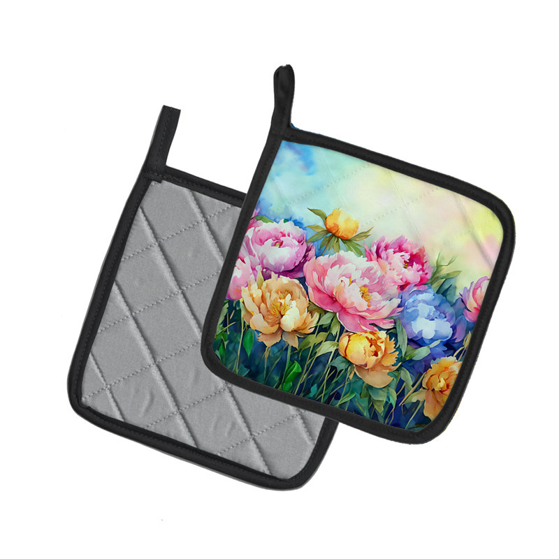 Caroline's Treasures Floral Polyester Potholder Set