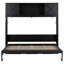 Lit escamotable double avec armoires de rangement et bureau, finition noire, lit mural peu encombrant pour les invités et les petites pièces