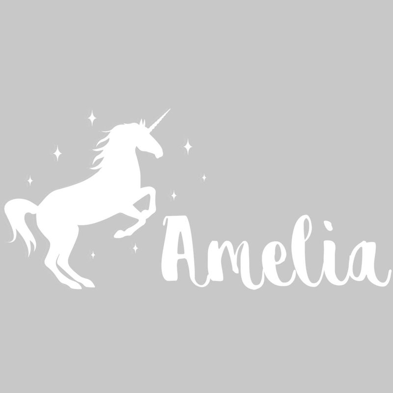 Décalcomanie murale pour chambre de bébé custom name, H 11 po x l 22 po, Blanc