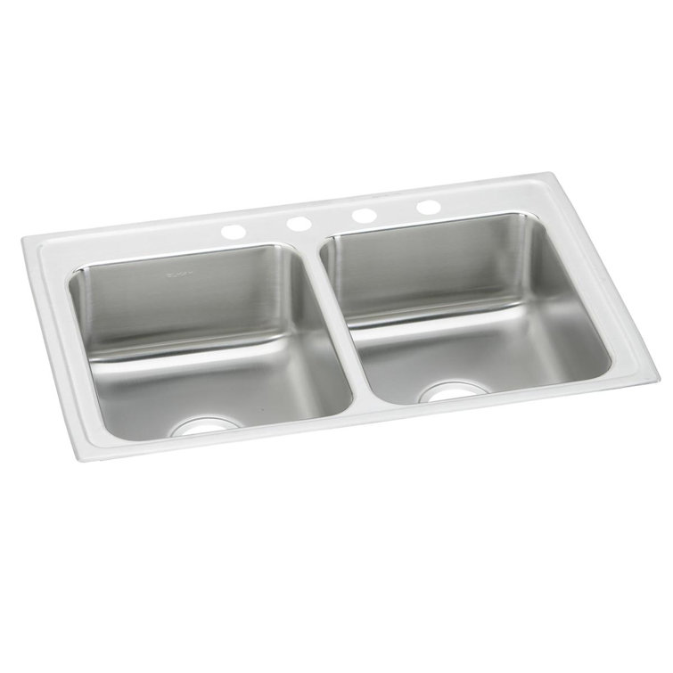 Lustertone 43" L x 22" W Double Basin Drop-in Kitchen Sink
