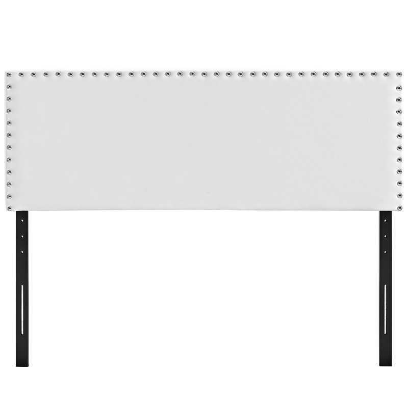 Modway Phoebe Vinyl Headboard, White, Full