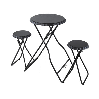 57.5X23.6X39.8" Stowable Side Table And Two Seats
