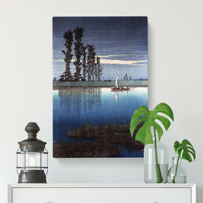 Evening of Ushibori by Hasui Kawase - Wrapped Canvas