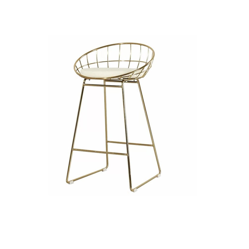 Kaly Counter Stool, Gold, White