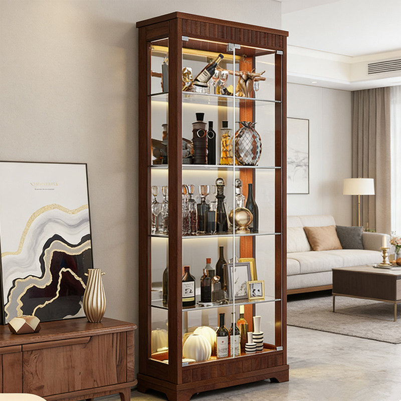 Armoire à vin murale en chêne massif 31,5 po Mid-Century Modern