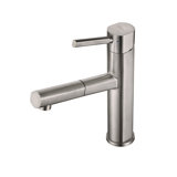Whitehaus Collection Stainless Steel Single Lever Kitchen Faucet with Pull-Out Spray Head