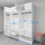 Armoire-penderie blanche l 108 po x H 93 po x P 21 po avec éclairage DEL, portes pleines et tiroirs à fermeture en douceur, fabrication en contreplaqué-553795081