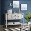 Console de 46 po en bois massif avec 2 tiroirs, armoires et tablette inférieure, armoire de rangement pour salle à manger de style rétro-1136796765-1136796754-1136796764