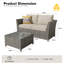 Causeuse modulaire en osier avec coussins et table basse sans assemblage requis-1057204113