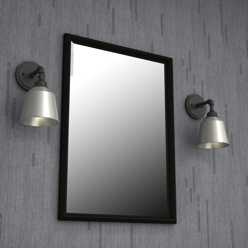 Applique murale pour salle de bain 1 lumière DeKalb, Gris brûlé, Argent peint