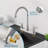 8 inch Centerset Kitchen Faucet 3 Hole 2 Handle Swivel Sink Mixer-115638235