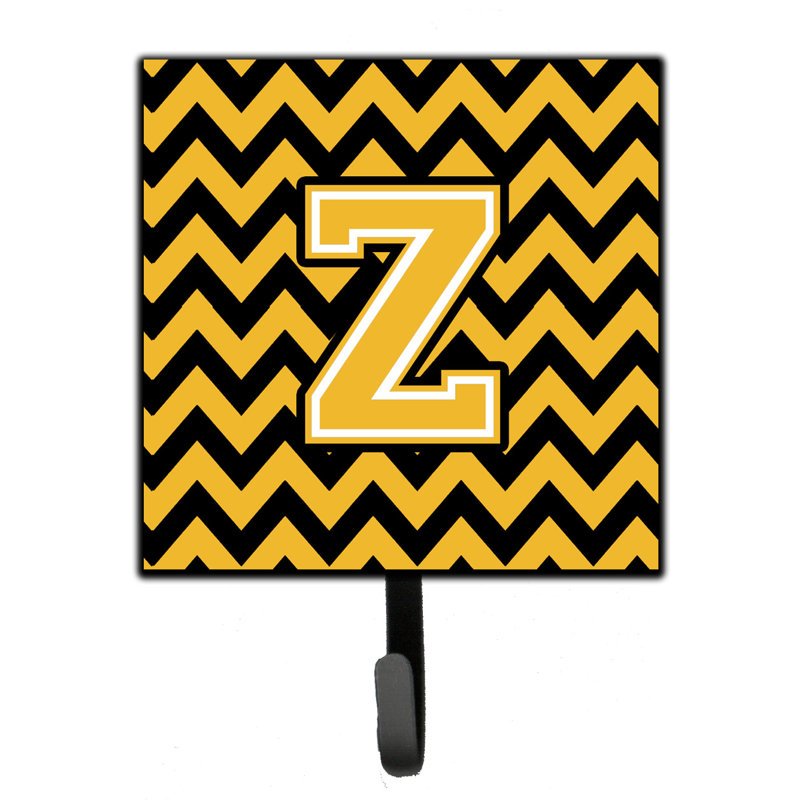 Organisateur de clés à motif de chevrons à motif de lettre avec c, Or