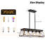 Lustre 5 lumières pour îlot de cuisine en métal naturel avec structure en cage ouverte, ampoules non incluses-526652001-526652014