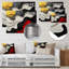 Noir, blanc, rouge, éthéré, courants, fauvisme, impression murale-1070318281