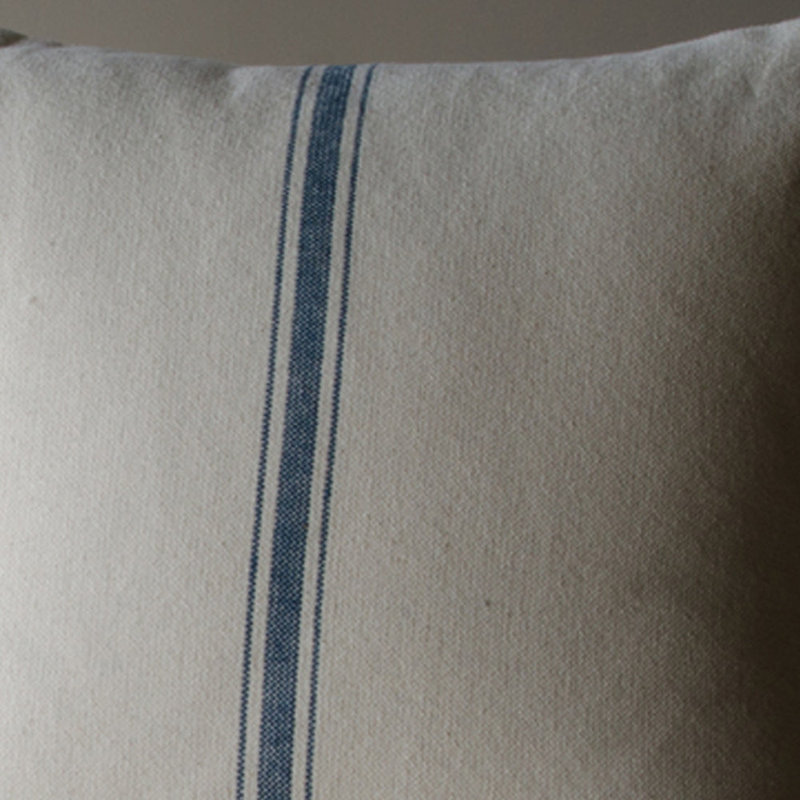 Colonial Blue and Cream Cotton Euro Sham