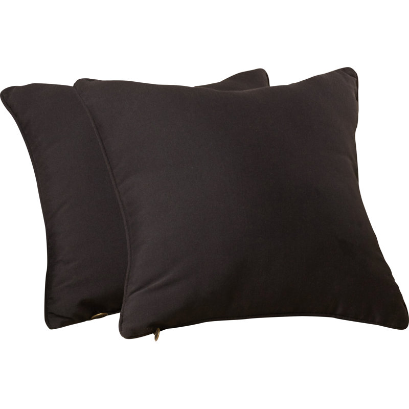  Housse et insert d'oreiller carré, Noir