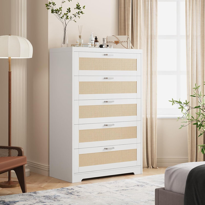 31.5 " W 5 - Drawer Dresser, White