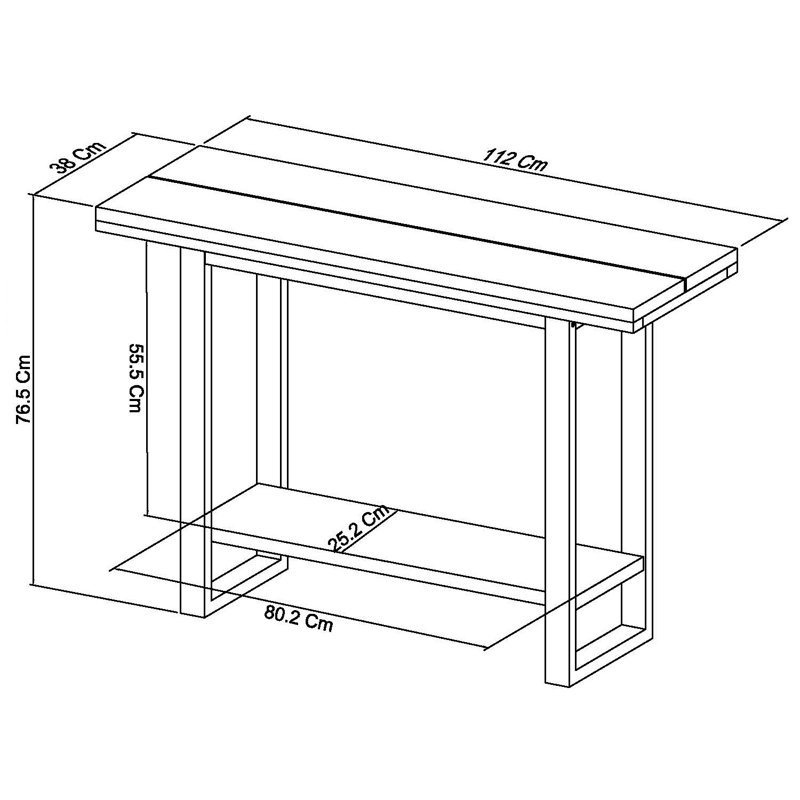 Bettye 112cm Console Table, Dark Wood, Silver