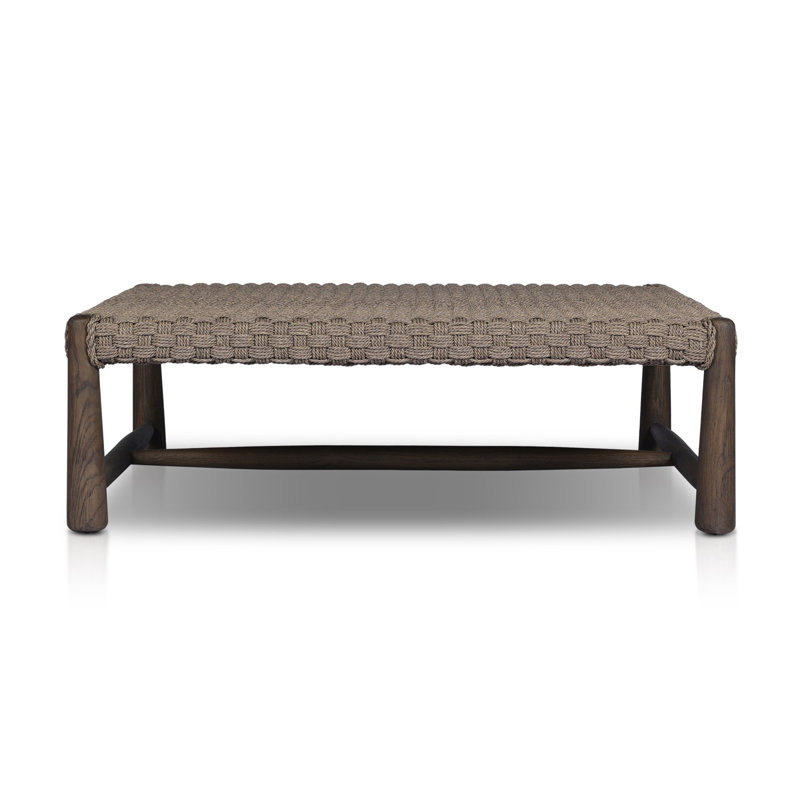 Savio Outdoor Coffee Table, Dark Textured Woven