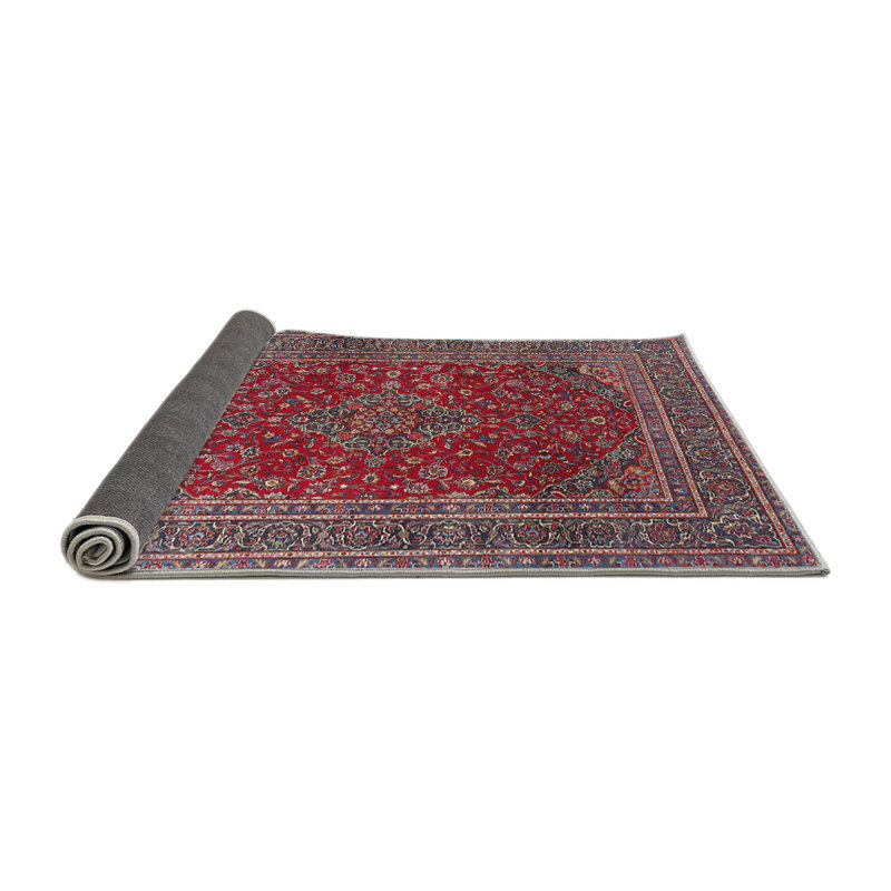 Tapis traditionnel rouge / gris, Rond 8 pi