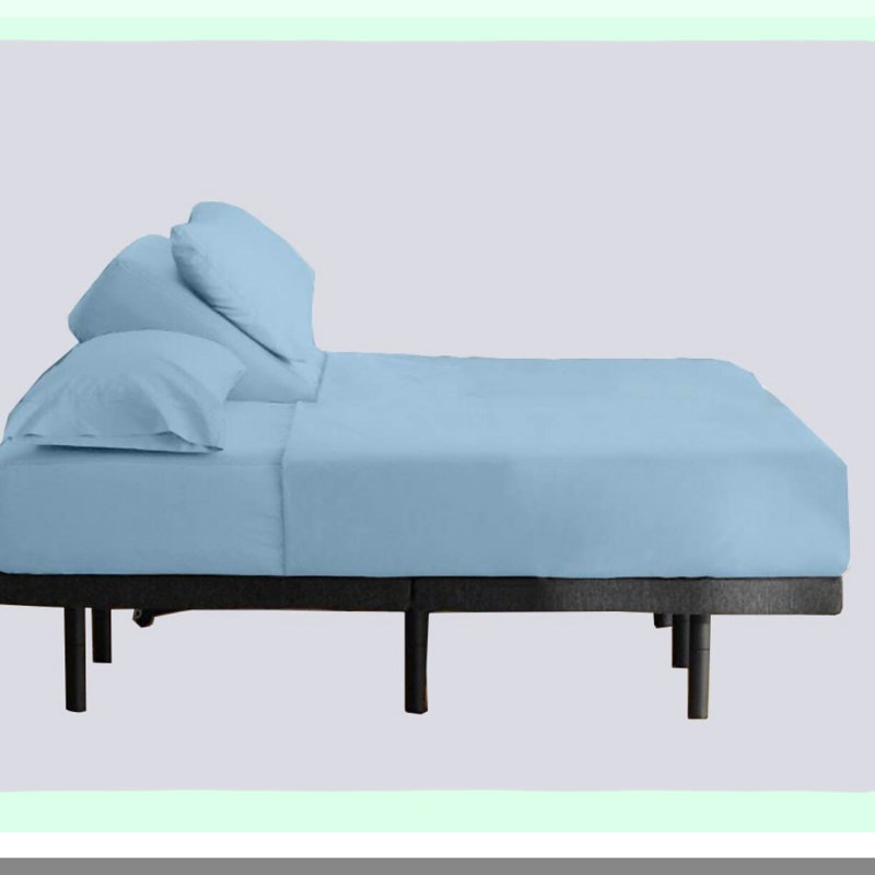 CottonFlex 400 Thread Count Deep Pocket Top Split Fitted Sheet - Light Blue