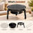 Portable Folding Tabletop Charcoal Grill with Stainless Steel Cooking Grate, Black