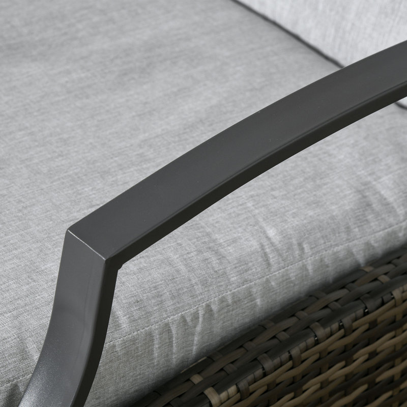 Chaise de patio inclinable avec coussins Stellamae, Gris