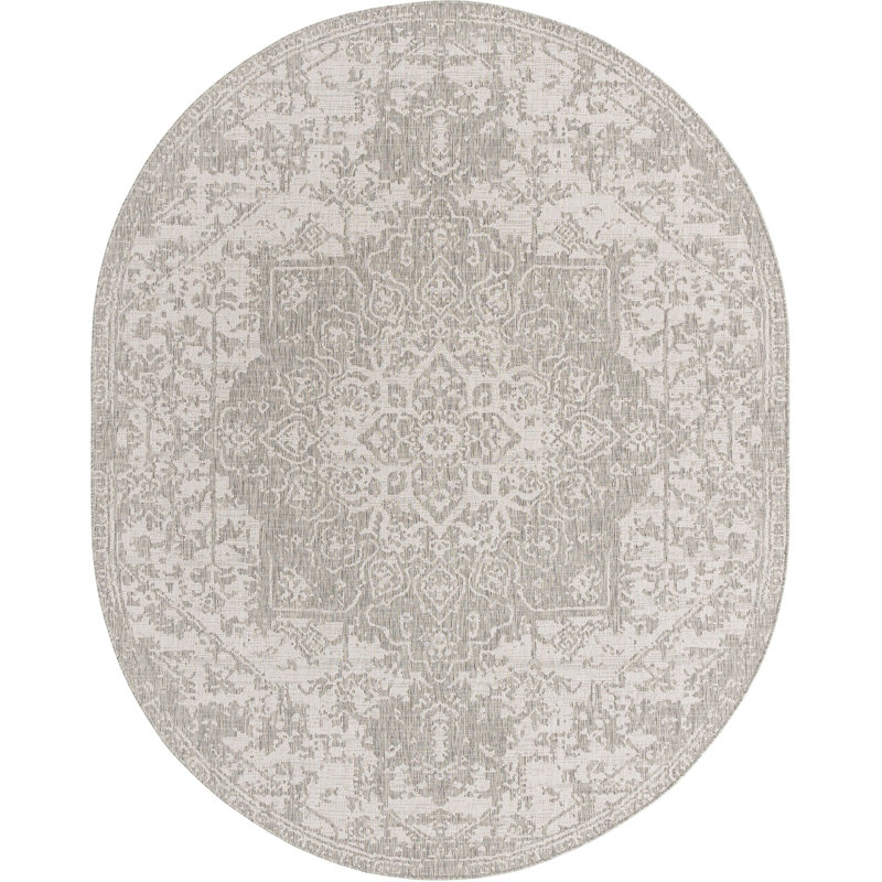 Tapis d'extérieur couleur pierre, Ovale 7 pi 10 po x 10 pi